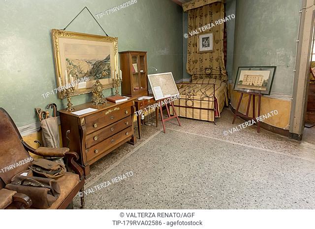 Pralormo castle, the room of the minister Carlo Beraudo di Pralormo, Piedmont, Italy, Europe