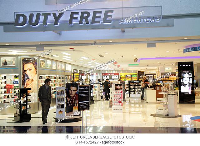 Florida, Miami, Miami International Airport, MIA, concourse, gate area, duty free shopping, Chanel, Givenchy