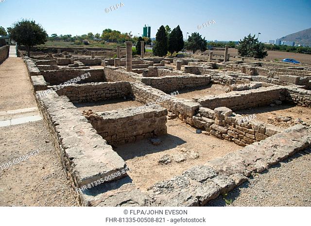 Ruins of Roman city buildings, Pollentia, Alcudia, Majorca, Balearic Islands, Spain, September