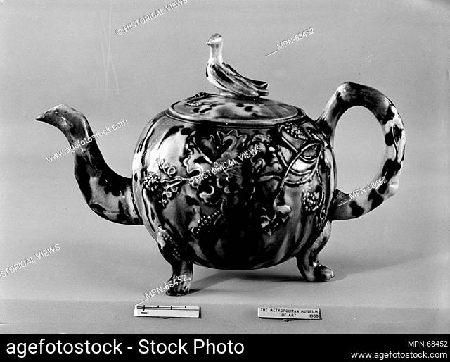 Teapot. Maker: Possibly Wedgwood-Whieldon partnership (1754-59); Date: 1750-60; Geography: Made in Staffordshire, England; Culture: British (American market);...