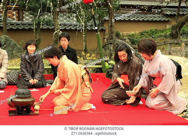 Japan, Tokyo, Yushima Tenjin Shrine, Ume Matsuri, Flower Festival, tea ceremony,