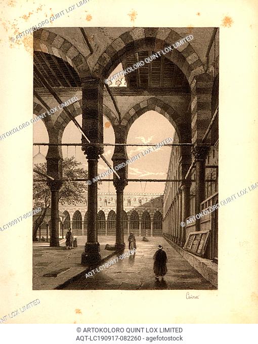 Courtyard of the mosque El Moyed in Cairo, Mosque in Cairo, pl. 85, after p. 200, fol. 85r, Carl August Menzel: Die Kunstwerke von dem Alterthum bis in die...