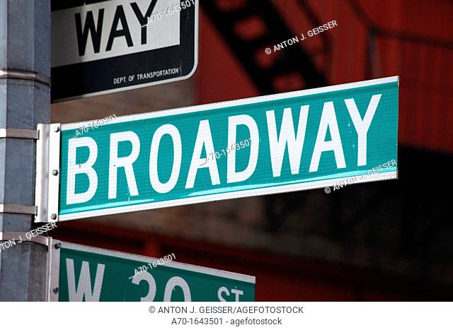 Broadway sign , manhattan , new york city