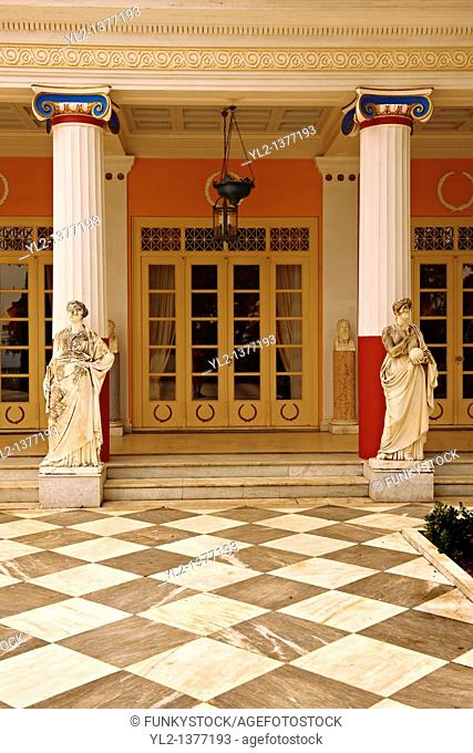 The Neo Classical Pompeian style Achilleion  Achilles, e  Palace  1890 built by Elizabeth  Sissi  Emperess of Austria