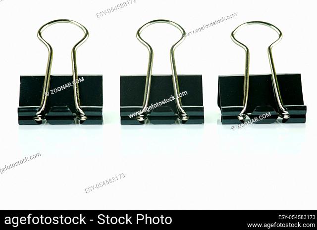 Paper clips isolated against a white background