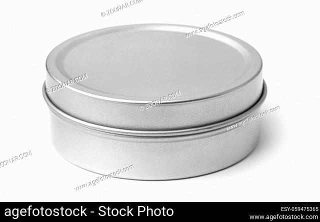 Tin round box isolated on white