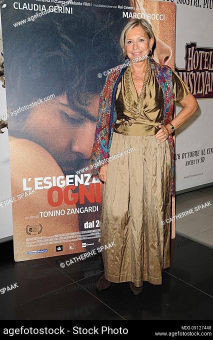 Belgian actress, singer, TV host and dancer Catherine Spaak at the preview of the film L'Esigenza di unirmi ogni volta con te, at Cinema Adriano