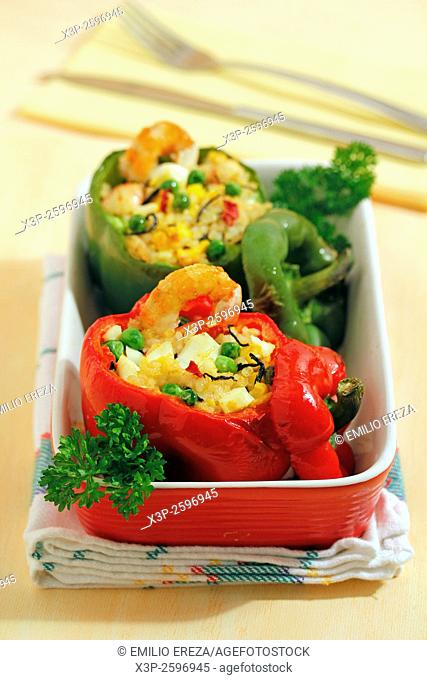 Stuffed peppers with seafood