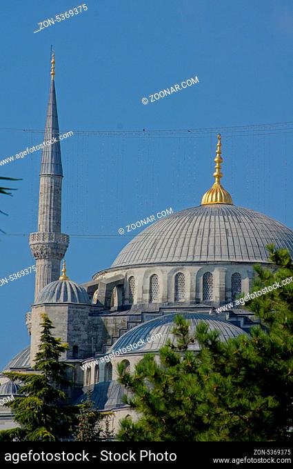 The most famous mosque of turkish city Instanbul - Blue mosque in Sultanakhmet area