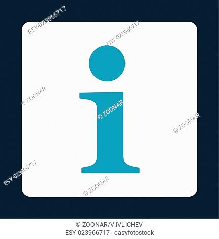 Info flat blue and white colors rounded button