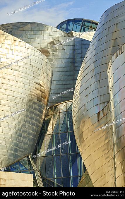 Detail of Guggenheim Museum, Bilbao, Biscay, Basque Country, Euskadi, Europe
