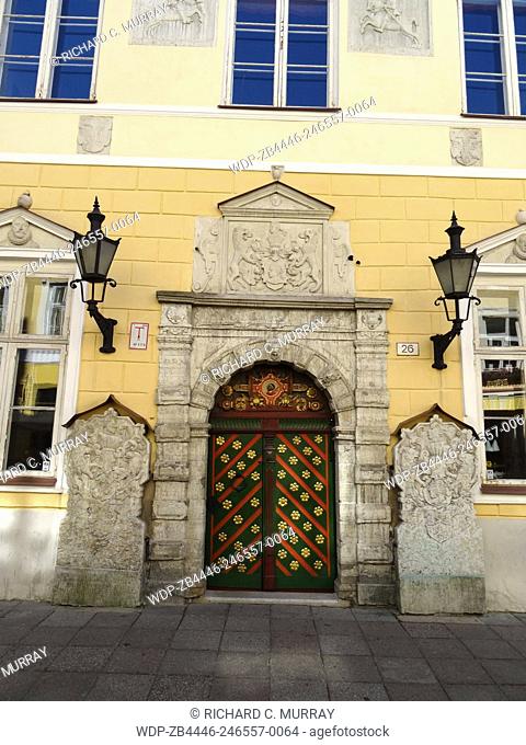Medieval Green Wooden Door-Tallinn, Estonia