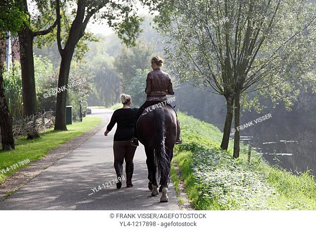 Horse riding. Leusden, Utrecht province, Netherlands