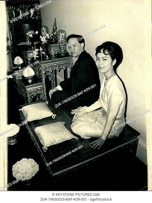 Mar. 28, 1965 - A Royal Wedding in London - Siamese Prince Marries at a Traditional Buddhist Ceremony: PrinceRabobongse Rabishadna, a cousin of the King of Siam