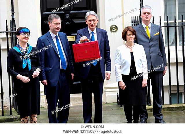 Chancellor of the Exchequer, Phillip Hammond leaves 11 Downing Street to deliver his budget speech in the House of Commons Featuring: Phillip Hammond Where:...