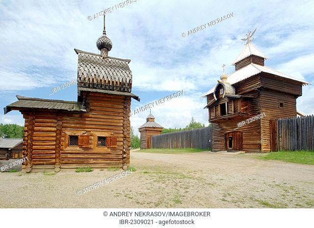 Kazan church of the Ylym jail, 1679, Irkutsk Architectural and Ethnographic Museum Taltsy, settlement of Talzy, Irkutsk region, Baikal, Siberia
