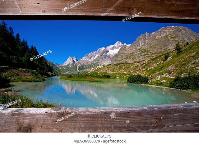 Aosta valley, Combal lake on the Veny valley, italy