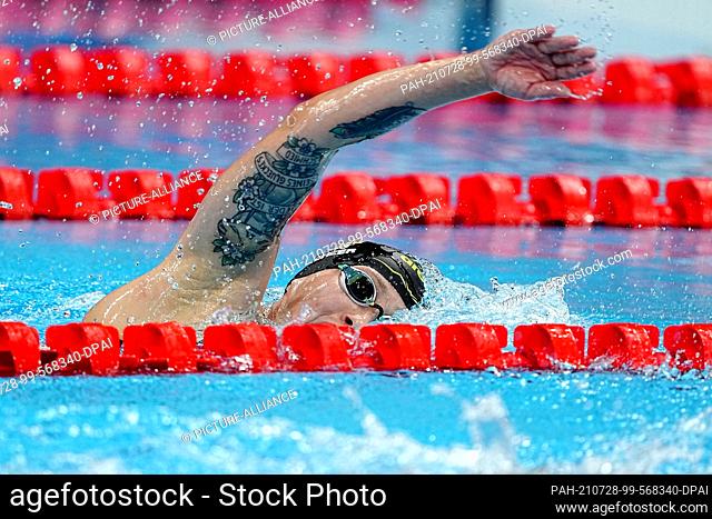 28 July 2021, Japan, Tokio: Swimming: Olympics, 1500m freestyle, women, final at Tokyo Aquatics Centre. Sarah Köhler from Germany in action