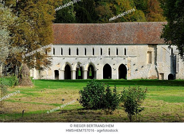 France, Eure, Radepont, Notre Dame Fontaine Guerard Abbey, 13th century women's abbey affiliated to Citeaux Order aerial view