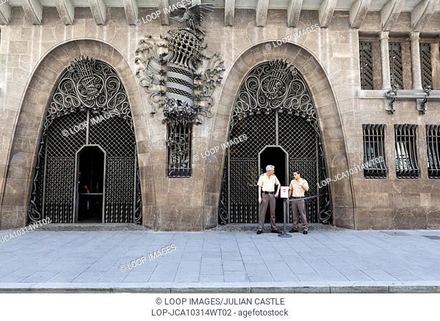 Security guards outside the Palau Guell