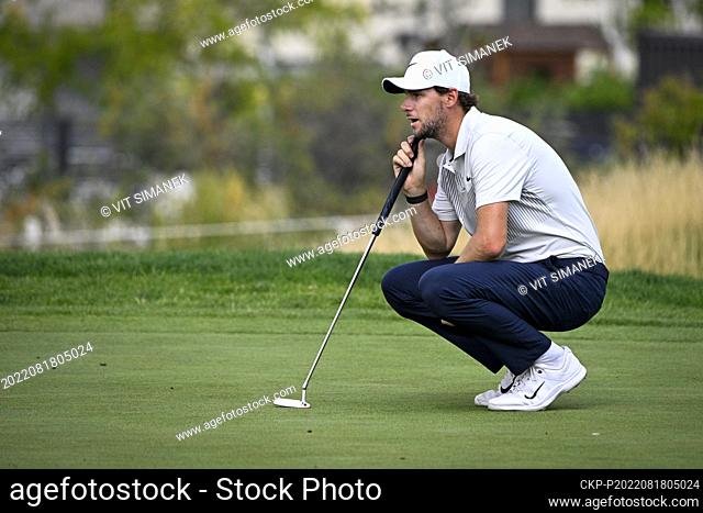 Thomas Pieters from Belgium is seen during the Czech Masters golf tournament of European series DP World Tour (carries one million euros) in Vysoky Ujezd