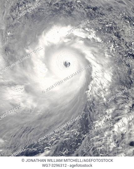 PACIFIC OCEAN Philippines -- 07 Nov 2013 -- This NASA MODIS Aqua satellite image shows what is possibly the strongest storm ever - Super Typhoon Haiyan -...