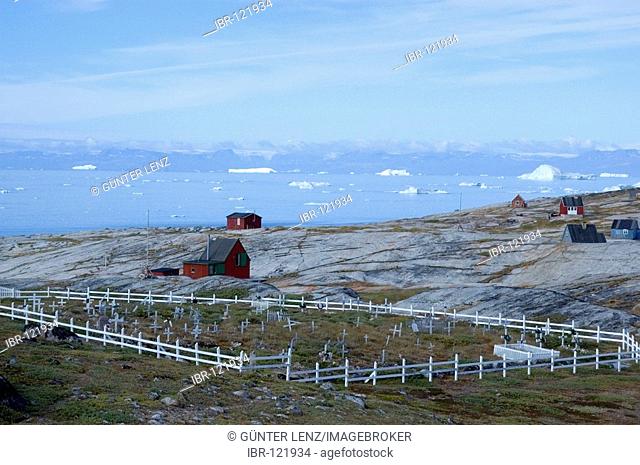 Cemetery and huts in Rodebay Greenland