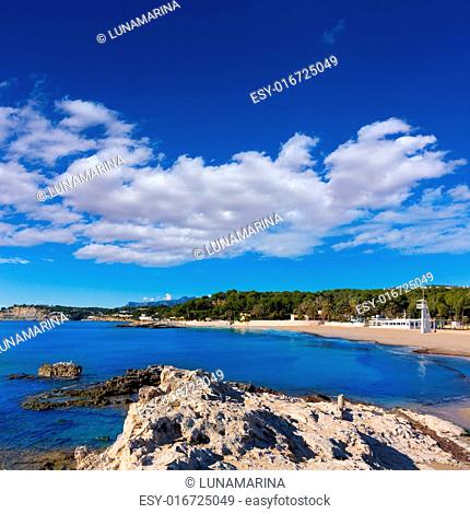 Moraira Playa la Ampolla beach in Teulada Alicante at Mediterranean Spain