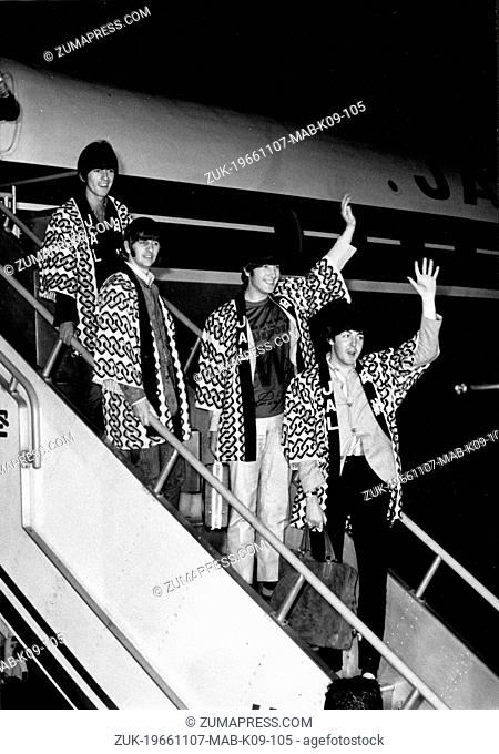 Nov. 7, 1966 - Tokyo, Japan - One of the most successful and popular music groups in history, THE BEATLES, arriving at 4am at Haneda airport on Wednesday...
