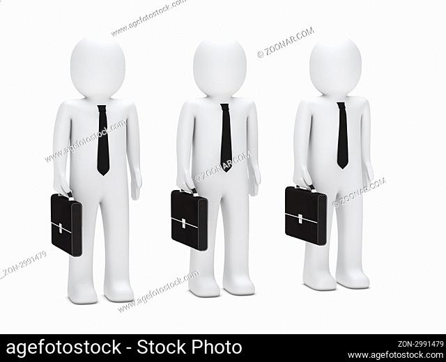3s business men with tie and briefcase