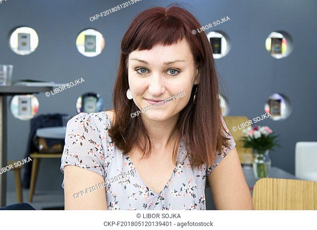 Czech novelist and curator Katerina Tuckova signed her works during the 24th International Book Fair and Literary Festival Book World Prague 2018