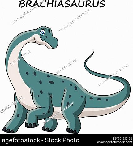 Cartoon brachiasaurus isolated on white background