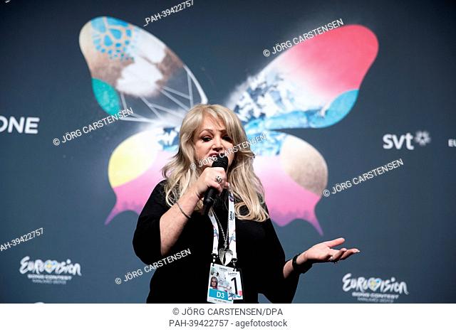 Singer Bonnie Tyler representing United Kingdom poses during a press conference for the Eurovision Song Contest 2013 in Malmo, Sweden, 12 May 2013