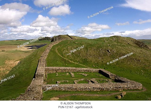 Milecastle 39 Castle Nick Hadrian's Wall, Steel Rigg section, near Hexham, Northumberland, England