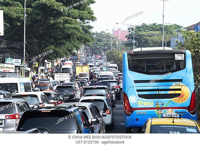 Traffic jam in Jakarta Highway, Indonesia