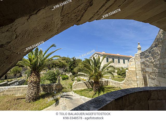Central watchtower, Lazareto de Mahón, Península de San Felipet, puerto de Mahón, Menorca, balearic islands, Spain