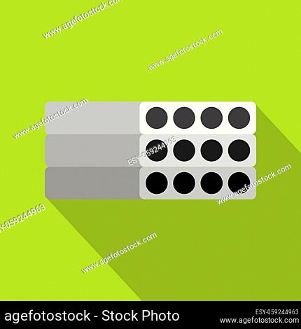 Stack of precast reinforced concrete slabs icon. Flat illustration of stack of precast reinforced concrete slabs vector icon for web isolated on lime background