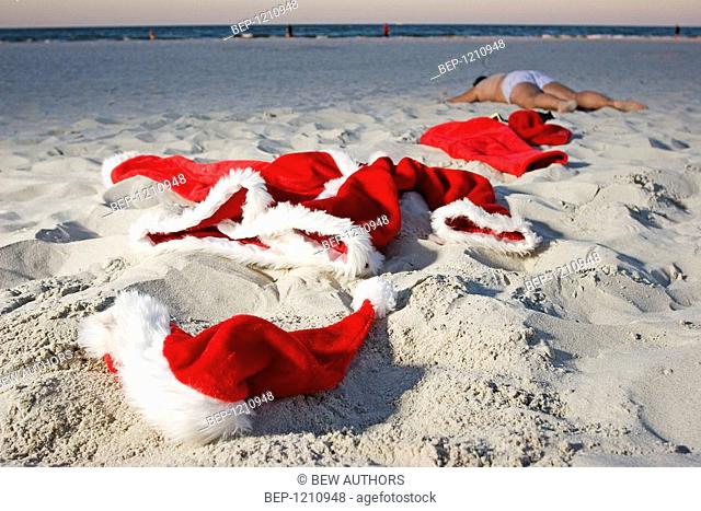 Santa claus on the beach