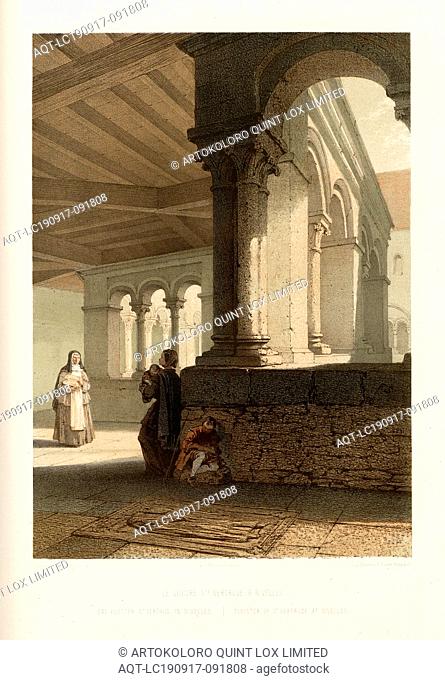 The S. Gertrude cloister in Nivelles, The Monastery of St. Gertrud in Nivelles, Signed: F. Stroobant, del. Et lith, C. Muquardt, éditeur; Imp