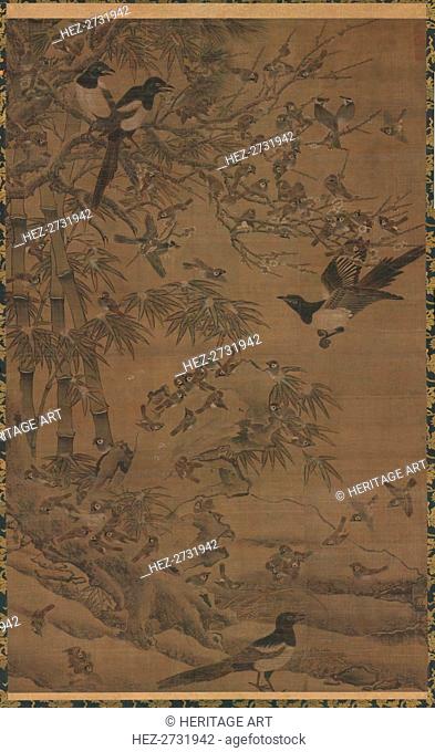 Hundred Birds and the Three Friends, first quarter of the 1400s. Creator: Bian Wenjin (Chinese, about 1354-1428)