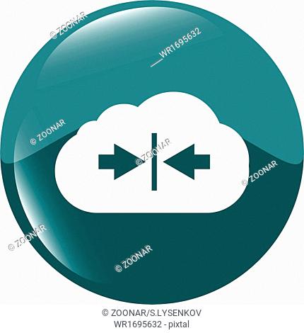 abstract cloud icon. Upload button. Load symbol. Round button