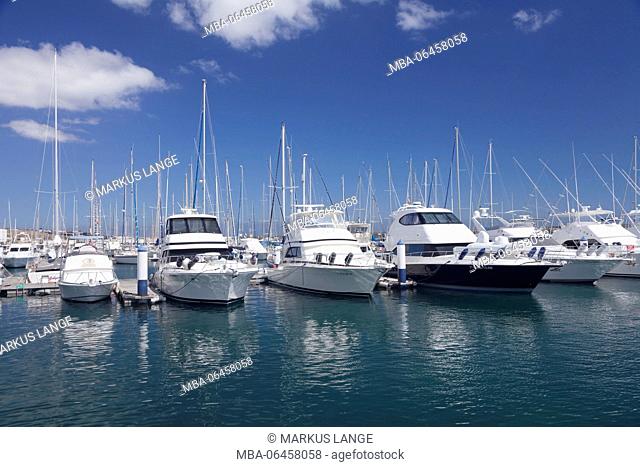 Yacht harbour of Puerto Calero, Lanzarote, Canary islands, Spain