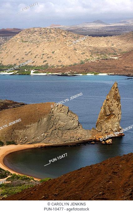 Landscape of Isla Bartolome, the classic beauty spot of the Galapagos, Ecuador in September