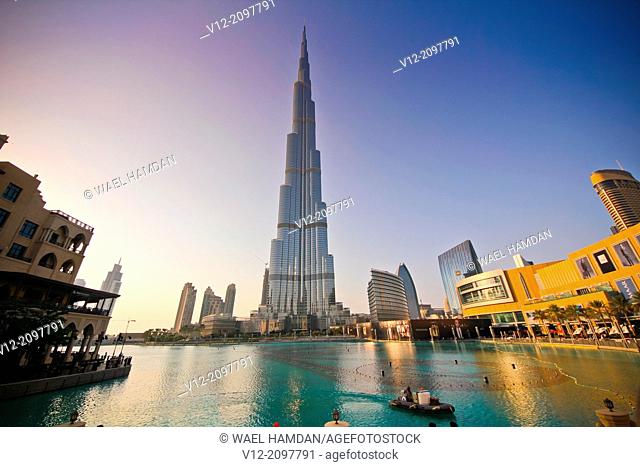 Burj Khalifa, Burj Dubai, the tallest building in the world in downtown Dubai