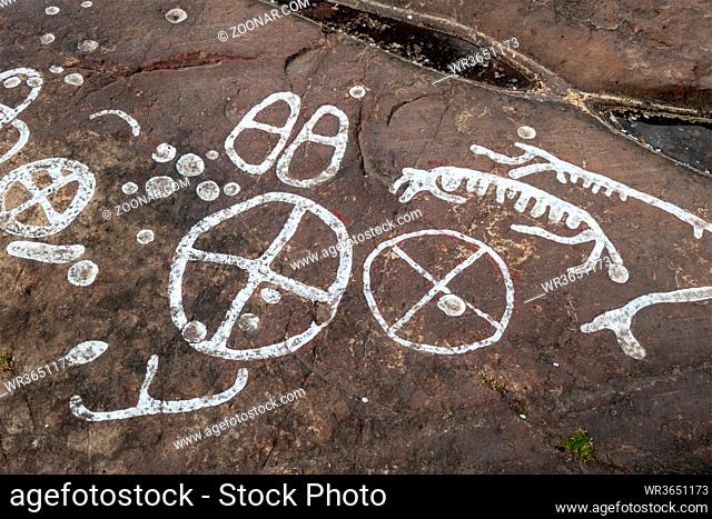 Rock carvings dating back about 3000 years near the town of Lidkoping, Sweden