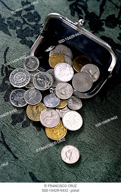 Coins in a purse
