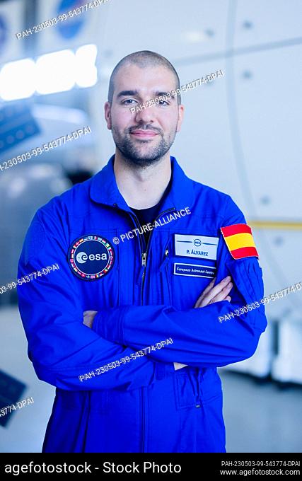 03 May 2023, North Rhine-Westphalia, Cologne: Pablo Álvarez Fernández from Spain, aspiring astronaut, is presented at ESA's European Astronaut Center (EAC)