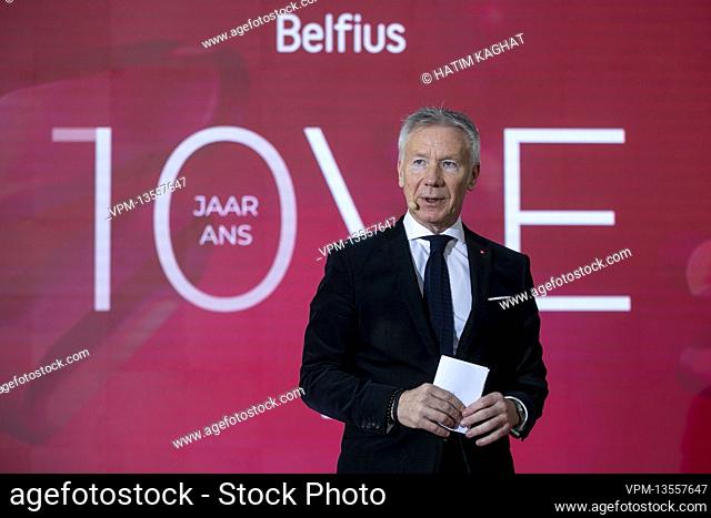 Belfius CEO Marc Raisiere pictured during a press conference to present the year results of Belfius bank, Friday 25 February 2022 at the Belfius tower