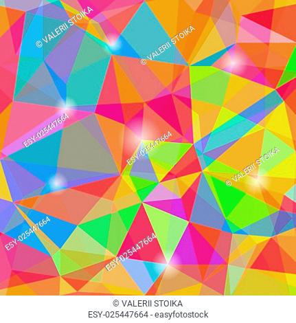 Colorful Mosaic Polygonal Background. Abstract Geometric Pattern