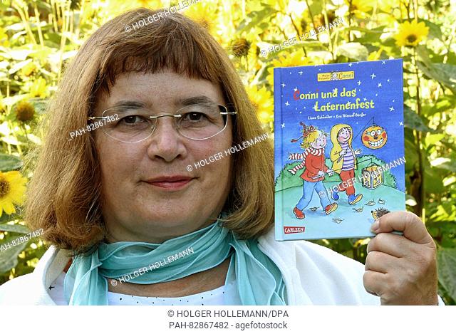Conni books are presented by the book's ' originator Liane Schneider in Hanover, Germany, 16 August 2016. The girl Conni with the bow in her hair is one of the...
